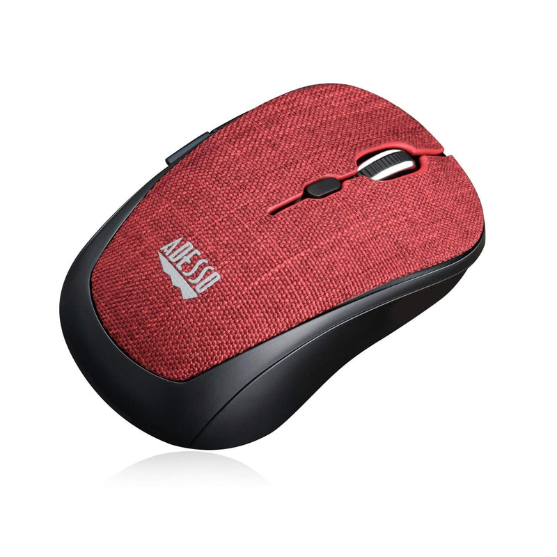 [Australia - AusPower] - Adesso iMouse S80R 2.4Ghz Fabric Wireless Red Fabric Mini Optical Mouse, 5-Button, Red 