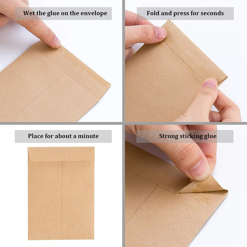 [Australia - AusPower] - 200 Pack Self-Adhesive Small Parts Packets Envelopes Kraft Self Sealing Seed Envelopes Coin Stamps Storage for Home, Garden, Wedding or Office, 2 Size(2.25"×3.5"/3.23"×4.53") 2.25"×3.5" & 3.23"×4.53" 