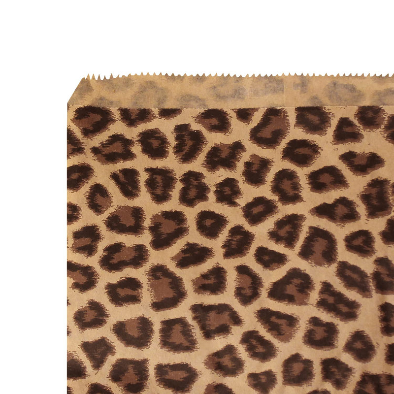 [Australia - AusPower] - Ikee Design 200 Pcs of 6" X 9" Flat Plain Leopard Prints Paper or Patterned Kraft Bags for Candy, Cookies, Merchandise, Party Favors, Gift Bags, Small Paper Bags 1) Leopard Pattern 