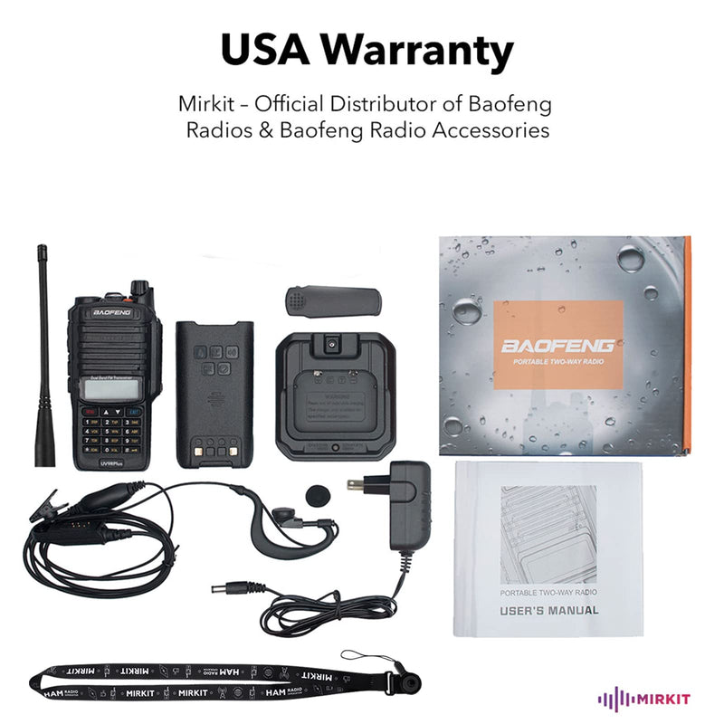 [Australia - AusPower] - Mirkit Waterproof Baofeng Radio UV-9R Plus MK1 (UV-82 3rd gen) 8 Watt Max Power Ham Radio Handheld & 2200mAh Baofeng Battery, IP67 Portable Radio: Dust, Cold & Waterproof Radio 2022 IP67 1 X 