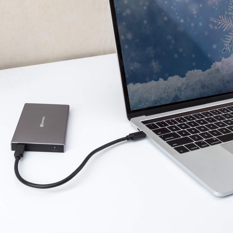 [Australia - AusPower] - Cable Matters Premium Aluminum 10Gbps Gen 2 USB C Hard Drive Enclosure for 2.5" SSD/HDD with USB-C and USB-A Cables - Thunderbolt 4 / USB4 / Thunderbolt 3 Port Compatible with MacBook Pro, MacBook Air 
