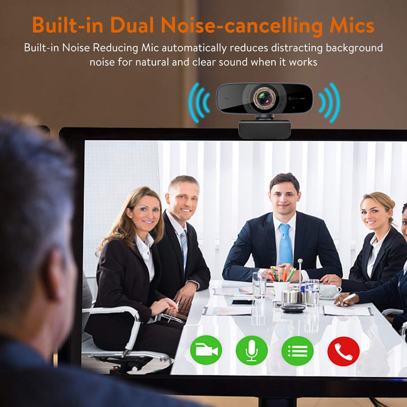 [Australia - AusPower] - Angetube 825 Full HD 1080P Webcam with Microphone, 100° Wide-Angle View and Low-Light Correction, Flexible Manual Focus, Plug and Play for Streaming, Conferencing, Video Chatting and More 