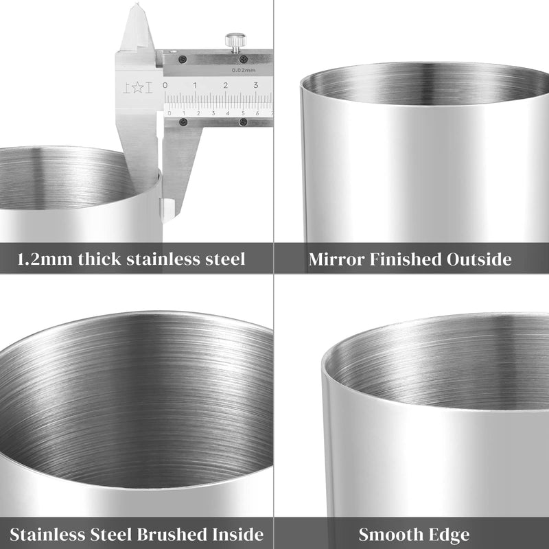 [Australia - AusPower] - Silver Pencil Holder for Desk,304 Stainless Steel Desktop Pen Holder,Pencil Holder,Pencil Cup,Pencil Pot, Makeup Brush Holder,Stationery Organizer Silver 