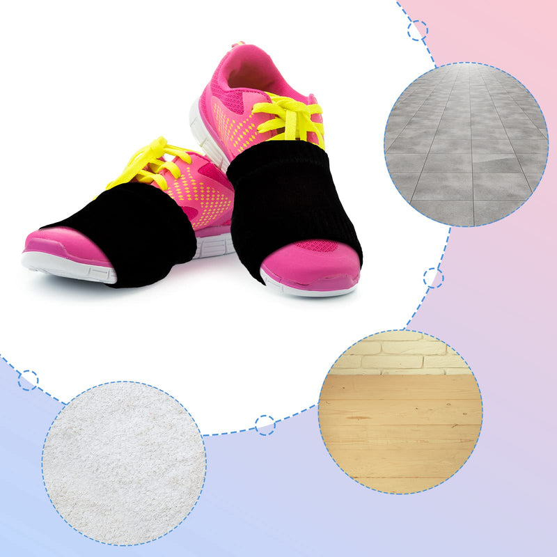 [Australia - AusPower] - 6 Pairs Dance Socks Shoe Socks on Smooth Floors Over Sneakers Shoe Cover for Dance Protect Knees Dancing Shoe Sliders Ballet Dancers Turning Socks for Pivots and Turns on Wood Floors 
