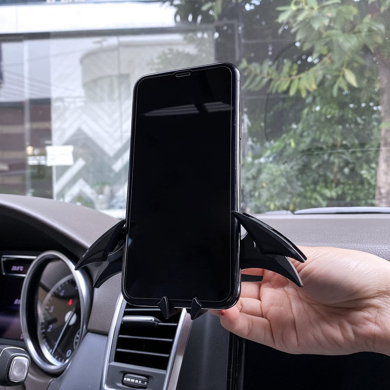 [Australia - AusPower] - Alloy Material Car Phone Bat Mount Unique Phone Holder for Car Gifts for Men Universal Vent/Dash/Windshield Gravity Automatic Locking Hands Free 