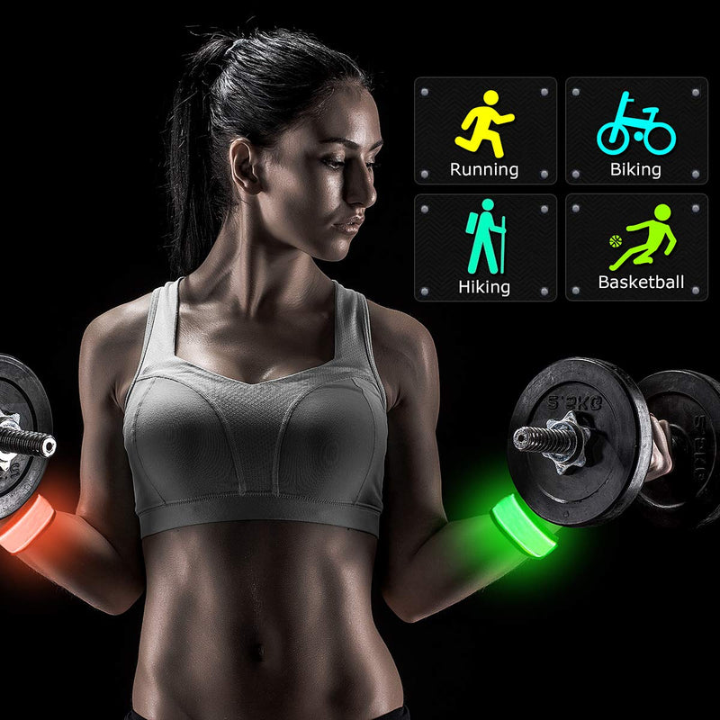 [Australia - AusPower] - esonstyle Pack of 6 LED Light Up Band Slap Bracelets Night Safety Wrist Band for Cycling Walking Running Concert Camping Outdoor Sports 