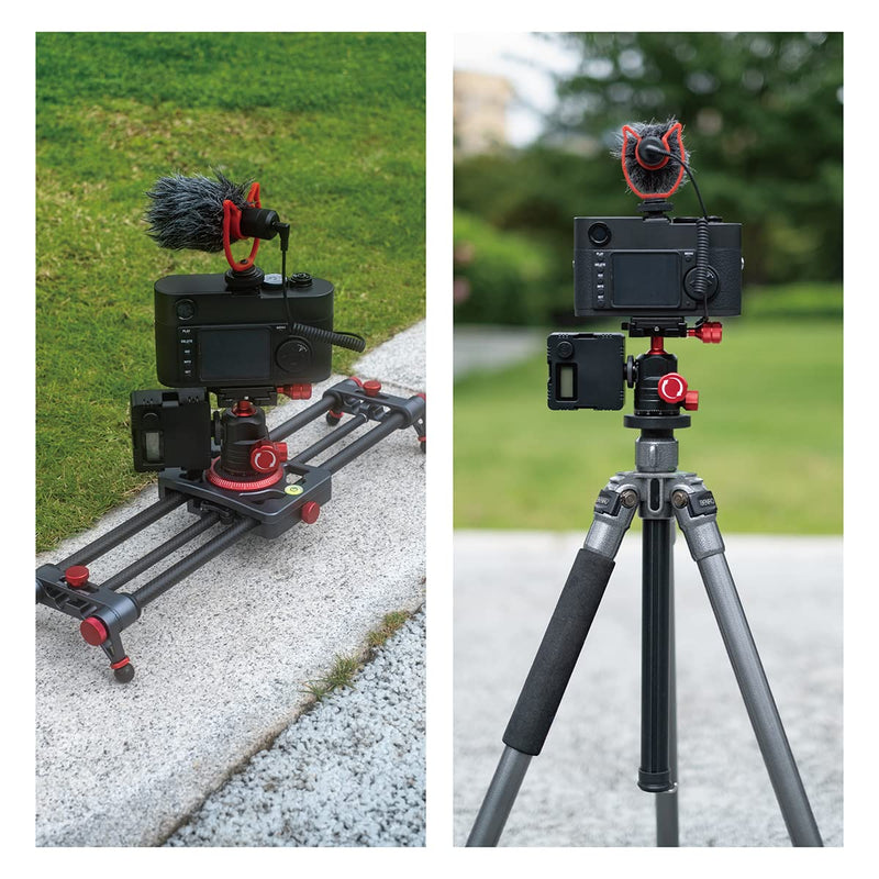 [Australia - AusPower] - ANNSM Tripod Ball Head 360 Degree Rotating Swivel Panoramic Head with Cold Shoe Seat and 38mm Width QR Plate for DSLR Camera,Smartphone,Video Light,Slider,Stabilizer,Monopod 