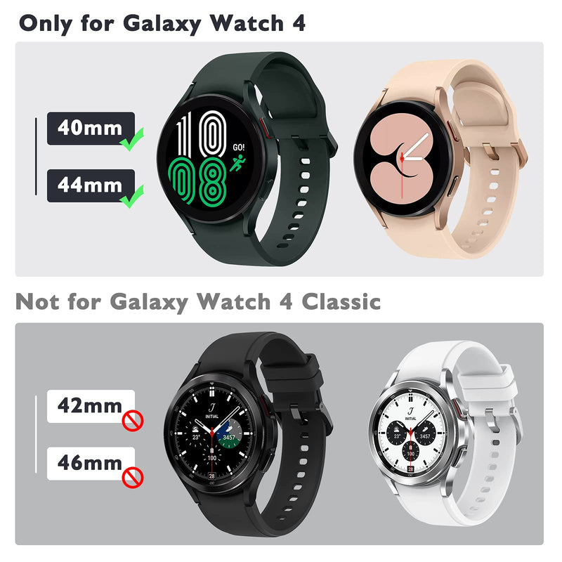 [Australia - AusPower] - [3+2Pack] QSOON Rugged Case Compatible with Samsung Galaxy Watch 4 40mm, Anti-Fog Tempered Glass Screen Protector Films with Hard PC Cover Protective Bumper Shell, Matte Case, Clear/Clear Galaxy Watch 4-40mm 