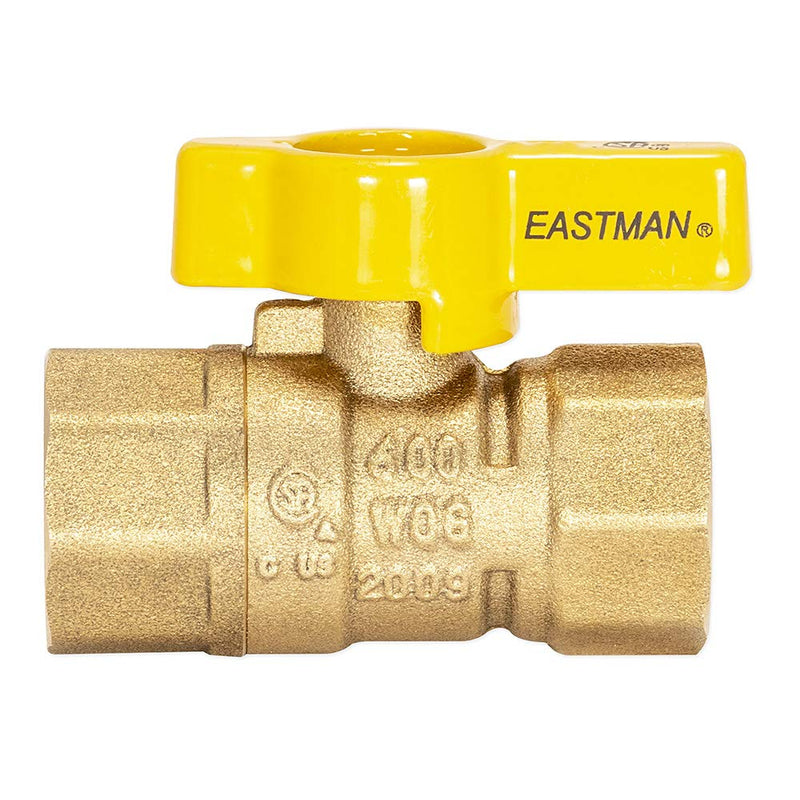 [Australia - AusPower] - Eastman 60009, Brass Straight Gas Ball Valve with 1/4-Turn Handle, 1/2" FIP 
