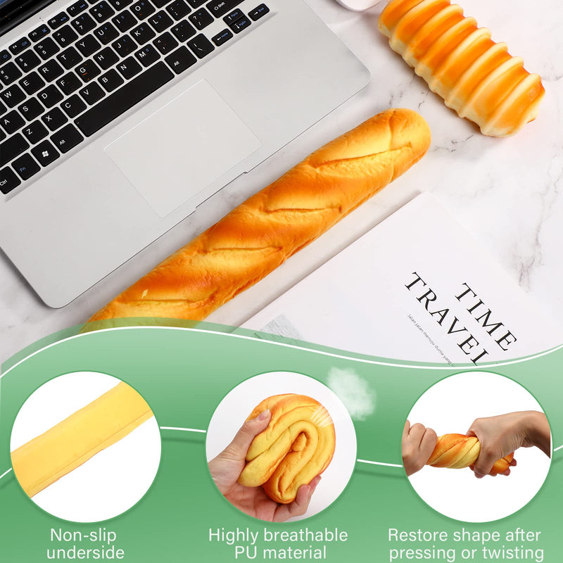 [Australia - AusPower] - 2 Pieces Keyboard Mouse Wrist Rest Pad Wrist Rest Support Funny Desk Wrist Pad Toast Bread Keyboard Rest Cute Wrist Cushion for Keyboard Typing (13.4 x 2.2 x 1.6/ 5.9 x 1.6 x 2.4 Inch, Mixed Style) 13.4 x 2.2 x 1.6/ 5.9 x 1.6 x 2.4 Inch 