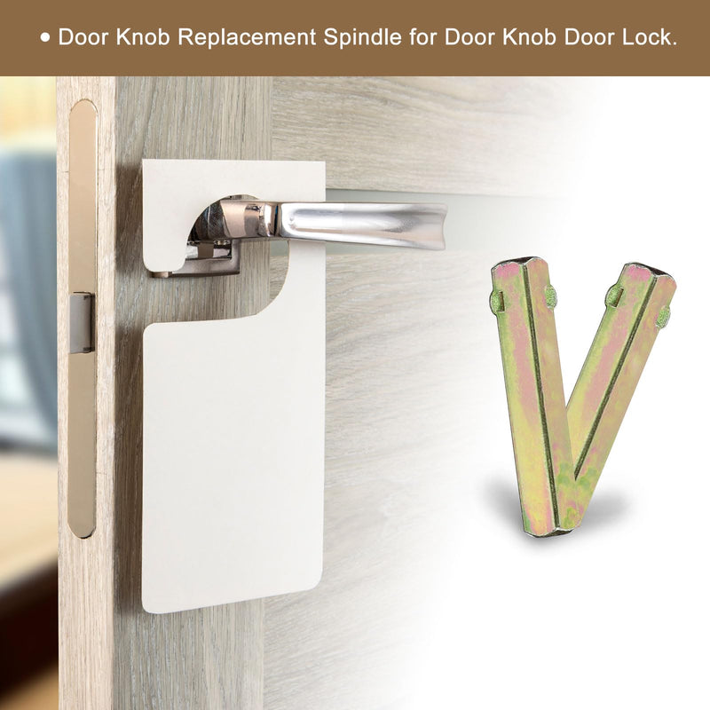 [Australia - AusPower] - uxcell Door Knob Spindle, Spare Door Handle Spindle Bar, 50mm Long Door Spindle Replacement Door Handle Parts for 7mm Thick Doors, Gold 