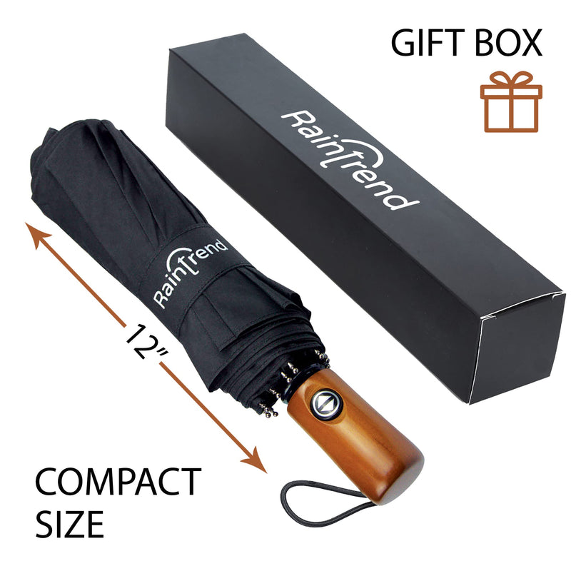 [Australia - AusPower] - NEW Premium Large Windproof Double Canopy Umbrella for Rain - Travel Umbrella - Compact Automatic Umbrella - Folding Umbrella for Backpack - Portable Umbrella Auto - Oversized Umbrella Black Umbrella for Men and Women - Mens Umbrella Compact 