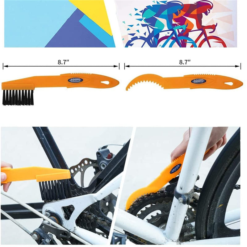 [Australia - AusPower] - focopot Bike Cleaning Kit (9pcs), Including Chain Cleaner for Cycling ,Bicycle Clean Brush Tools for Mountain/MT/Road/BMX Bike 