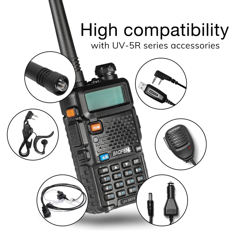 [Australia - AusPower] - Baofeng UV-5RTP Dual Band Two Way Radio, UV-5R 8W High Power Version, Ham Radio Handheld with Earpiece, Black 1 Pack 
