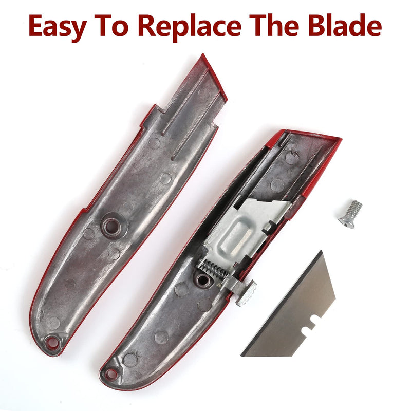 [Australia - AusPower] - DIYSELF 2Pack Utility Knife Box Cutter Retractable Blade Heavy Duty(Red) Red 