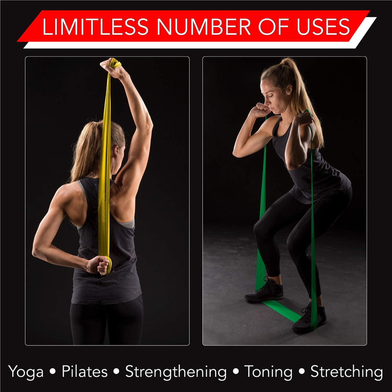 [Australia - AusPower] - TheraBand Resistance Bands Set, Professional Non-Latex Elastic Band For Upper & Lower Body Exercise, Strength Training without Weights, Physical Therapy, Pilates, Rehab, Yellow & Red & Green, Beginner 