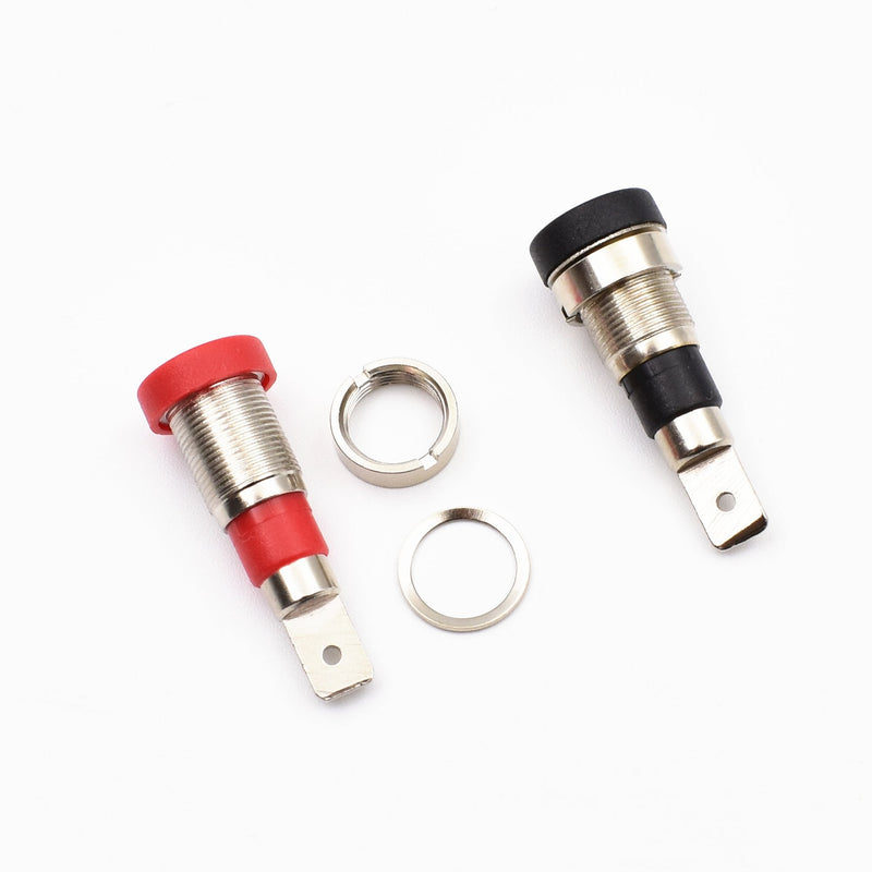 [Australia - AusPower] - 10Pcs Black and Red 4mm Banana Jack Socket Female Adapter Panel Mount Binding Post for 4mm Banana Plug Connectors 