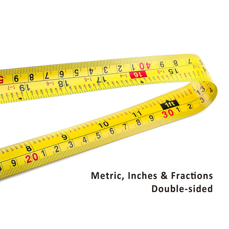[Australia - AusPower] - Measuring Tape 33 Feet(10M), Double-sided Metric and Inch Scale with Fractions, Retractable Tape Measure with Double Stop Buttons and Magnetic Hook By HEIKIO 
