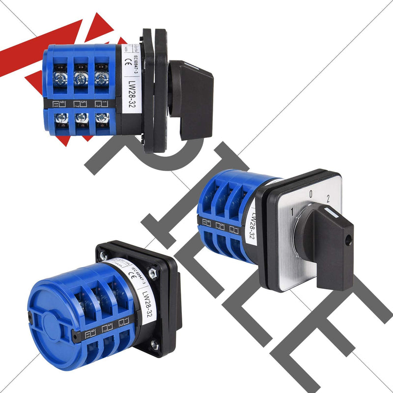 [Australia - AusPower] - APIELE Changeover Selector Switch 32A 3 Position 12 Terminals Poles 440V Universal Rotary Cam Selector 32A 12 Terminals 