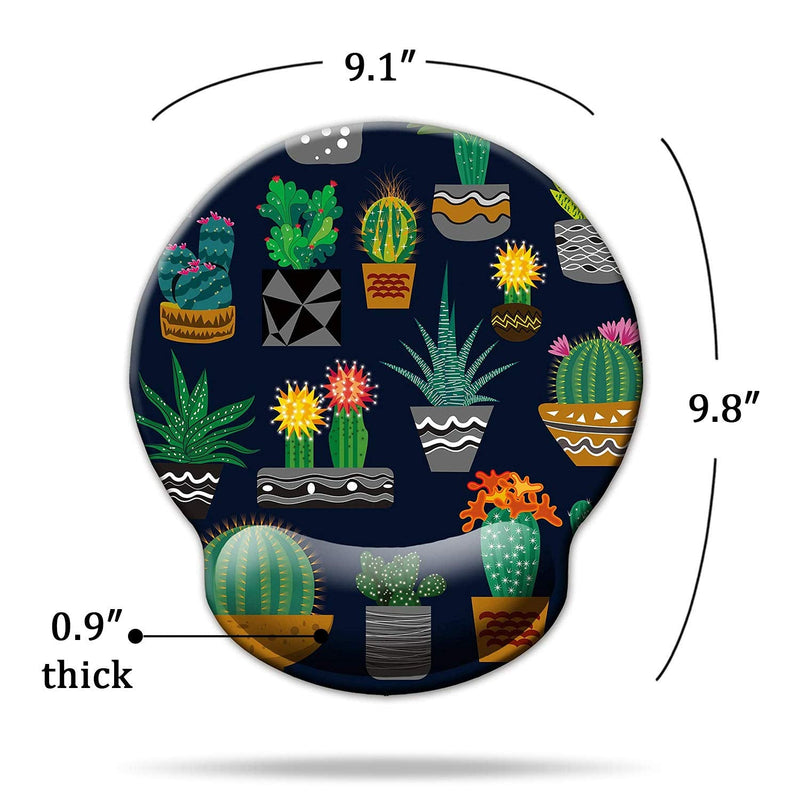 [Australia - AusPower] - Ergonomic Mouse Pad with Wrist Support,Dooke Cute Wrist Pad with Non-Slip Rubber Base for Computer, Laptop, Home Office Gaming, Working, Easy Typing & Pain Relief Cactus Green/Black Cactus 