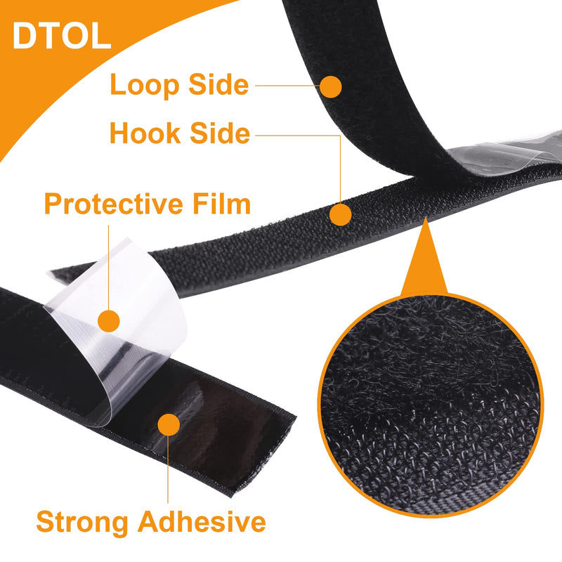 [Australia - AusPower] - 1 Inch x 27 Feet Hook and Loop Tape Sticky Back Fastener Roll, Nylon Self Adhesive Heavy Duty Strips Fastener for Home Office School Car and Crafting Organization 