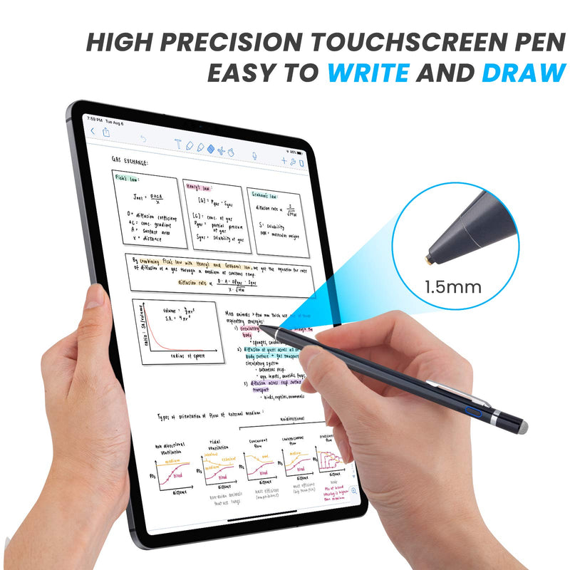 [Australia - AusPower] - Stylus Pen for Lenovo Yoga 520/530/540/740/940 Tablets, EDIVIA Digital Pencil with 1.5mm Ultra Fine Tip Pencil for Lenovo Yoga 5/6/7 Stylus, Black 
