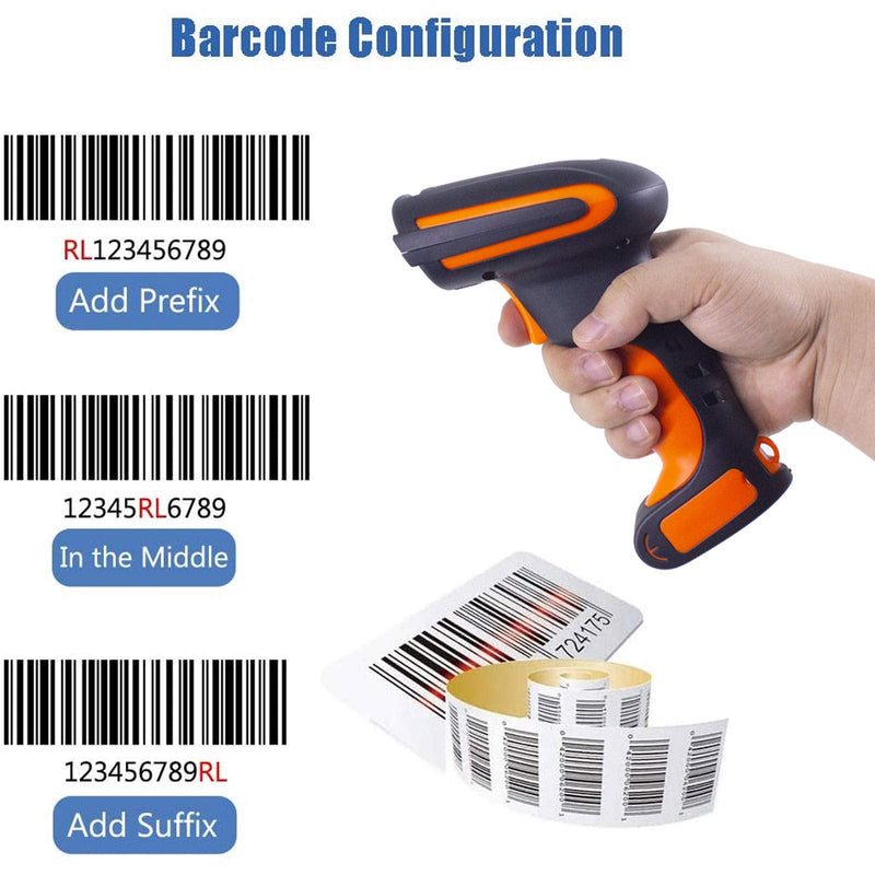 [Australia - AusPower] - Bluetooth Barcode Reader Scanner with Stand,Symcode Handheld Wireless 1D Laser Industrial Dustproof and Waterproof USB Cordless Automatic Barcode Scanner with Vibration Alert Stand 1D Scanner 