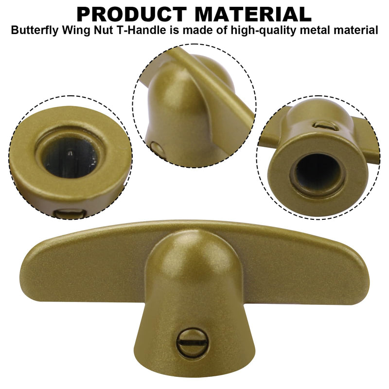 [Australia - AusPower] - 3/8" Tee Handle Casement Operator,T-Crank Window Handle, Butterfly Wing Nut T-Handle for Pella Window T-Crank,Compatible with Prime-Line H 3813(2 Pack) 