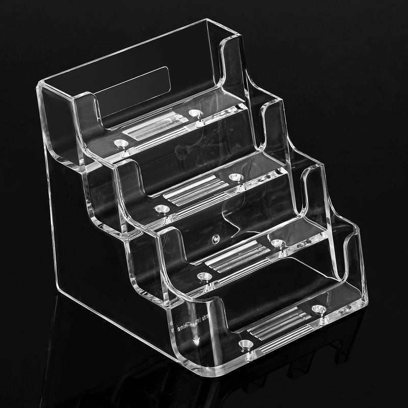 [Australia - AusPower] - MaxGear Clear Business Card Holder 4 Pocket Business Card Display, Business Card Stand for Desk or Counter with 4 Tier, 160 Card Capacity, 2 Pack 