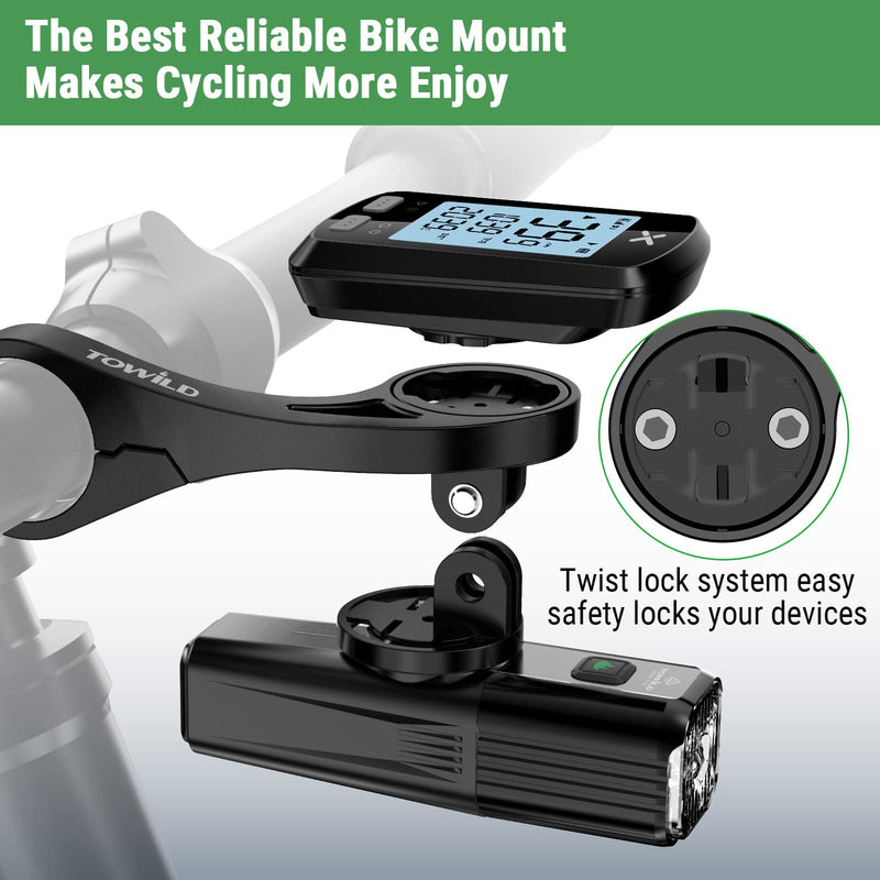 [Australia - AusPower] - Towild Out Front Bike Mount Bicycle Edge Compatible with Garmin Bike Computer/XOSSG/G+/iGPSPORT,Combo Extend Mount Adapter Camera and Light,Mount Arm Sturdy Non-Slip Fits 31.8MM Handlebar 
