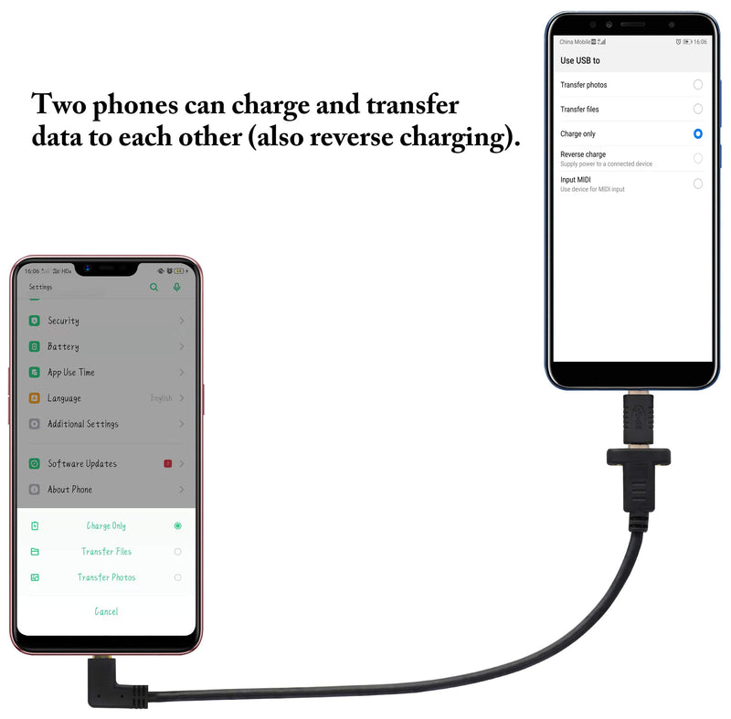 [Australia - AusPower] - AAOTOKK Right&Left Angled 3.1Type C Cable Gen 2 (3A) 90 Degree USB 3.1 Type C Male to Female Panel Mount Screw Cable,Supports Charging,Data,Audio,Video Cable for Laptop,Tablet,Mobile Phone(0.3M/1ft) 0.3M/1ft 