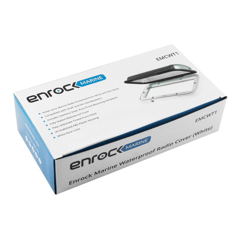 [Australia - AusPower] - Enrock Marine Universal In Dash Water Resistant Waterproof Tinted Radio Shield Receiver Cover (White Base) White Base 