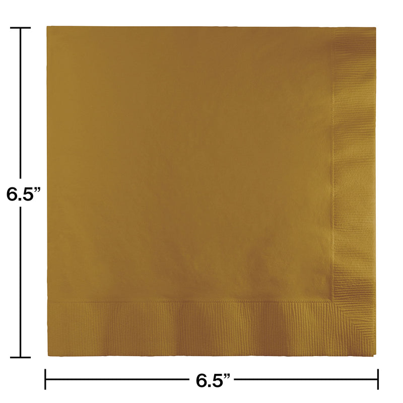 [Australia - AusPower] - Creative Converting 663276B Touch of Color 2-Ply Paper Lunch Napkins (50 Count), Glittering Gold, 6.5"x6.5" 6.5"x6.5" Lunch Napkin 