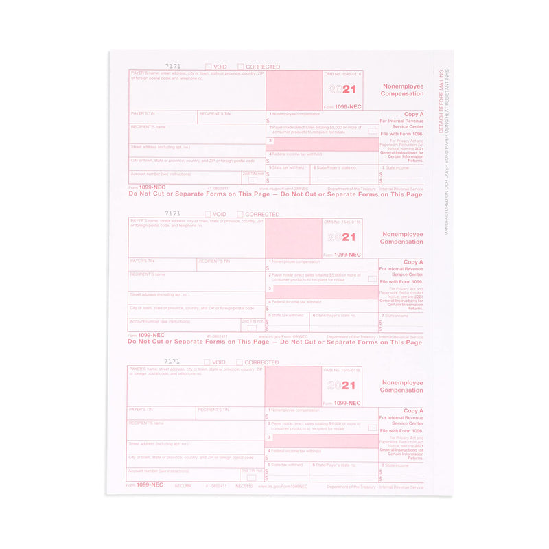 [Australia - AusPower] - Blue Summit Supplies 1099 NEC Tax Forms 2021 with 25 Self Seal Envelopes, 25 4 Part Tax Forms Kit, Compatible with QuickBooks and Accounting Software 
