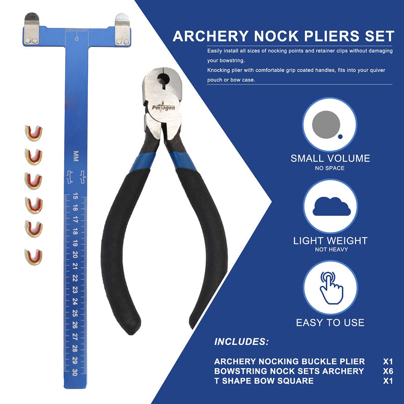 [Australia - AusPower] - Perogen Archery Bow String Points Nock Pliers Set T Shape Arrow Bow Square Ruler Nocking Point Buckles for Recurve Bow 