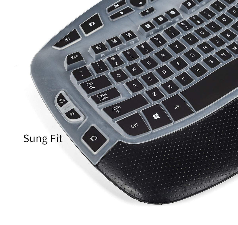 [Australia - AusPower] - CaseBuy Keyboard Cover Compatible with Logitech K350 MK550 MK570 Wireless Wave Keyboard Accessories, K350 MK550 Keyboard Silicon Protector Skin, Black 