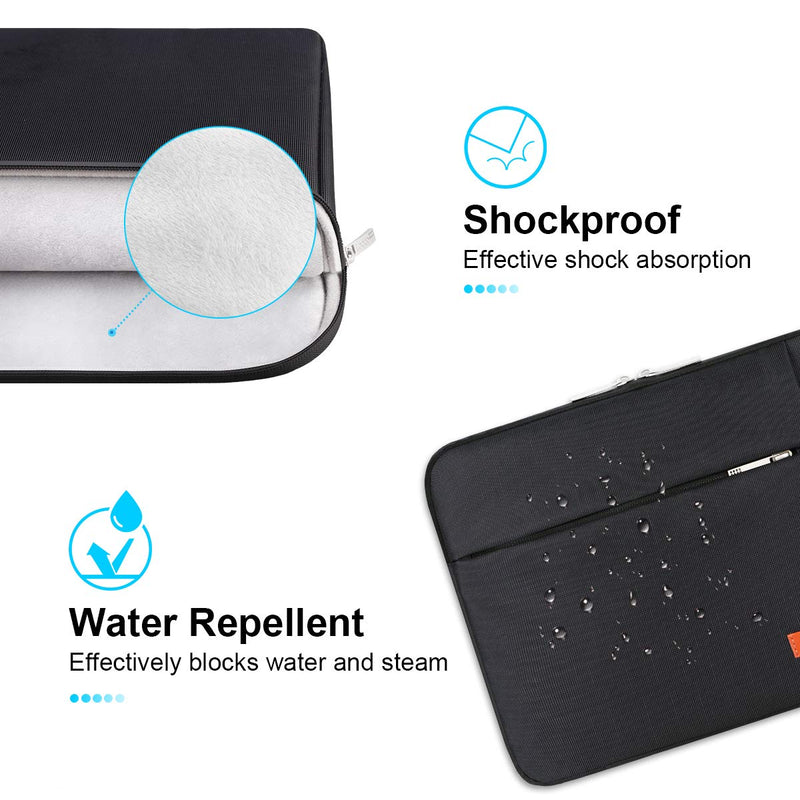 [Australia - AusPower] - Lacdo Laptop Sleeve Case for 15 inch New MacBook Air M2 2023 A2941, 15 inch MacBook Pro A1990 A1707, Dell XPS 15 Plus 2022-2020 Computer Bag with Accessory Pocket, Shockproof, Water-Resistant, Black New MacBook Air 15 Inch 
