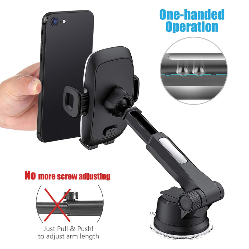 [Australia - AusPower] - Phone Holder for Car, WixGear Universal Dashboard Windshield Phone Car Suction Cup Mount Holder for Cell Phone 360 Degree Rotation Compatible with iPhone Xs/XS Max / 8/7 / 6, Galaxy S and More 