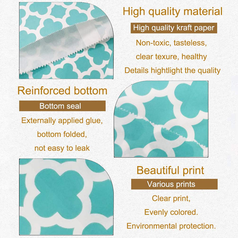 [Australia - AusPower] - KEYYOOMY 200 Pcs Candy Buffet Bags Small Paper Treat Bags (Teal Blue, 5 inch X 7 inch) Teal (Pack of 200) 