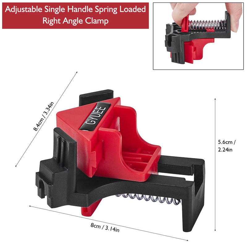 [Australia - AusPower] - 90 Degree Angle Clamps , Woodworking Corner Clip, Right Angle Clip Fixer, Set of 4 Clamp Tool with Adjustable Hand Tools (red4) red4 