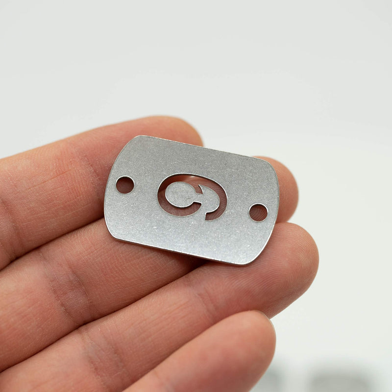 [Australia - AusPower] - StayMax Rectangular Hollowed Stainless Steel Number Tags Key Tags with Two Holes (1-10) 1-10 