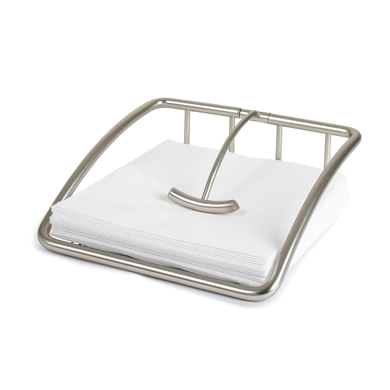 [Australia - AusPower] - Spectrum Diversified Euro Holder, Flat Standing Weight Arm Modern Kitchen Organization Stand & Paper Cocktail Napkins Dispenser, Satin Nickel 