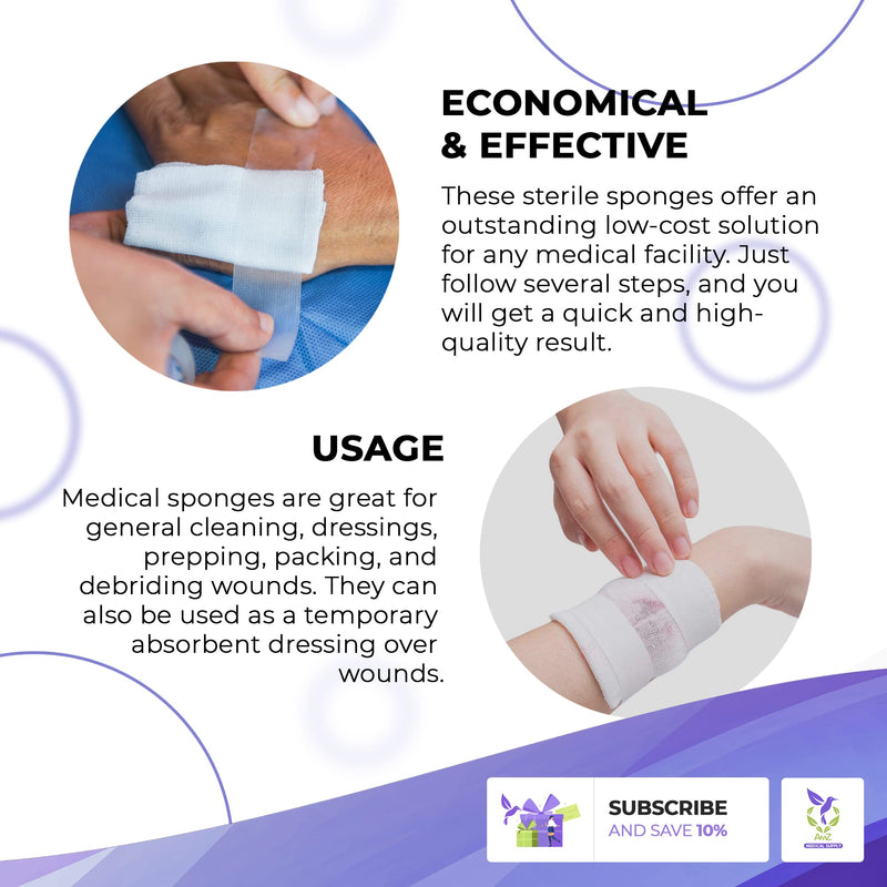 [Australia - AusPower] - Dukal Type VII Gauze Sponges 8" x 4". Pack of 50 Sterile Wound Pads 12-ply. Sterile 100% Сotton Gauze Sponges, Wound Care Dressing Pads for Cleaning, Prepping. Wound Care Gauze Bandages, C517 8x4 Inch (Pack of 50) 