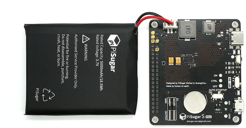 [Australia - AusPower] - Pisugar S Pro Portable 5000 mAh UPS Lithium Battery Power Module Power Supply for Every Raspberry Pi 3B/3B+/4B Model Accessories handhold 