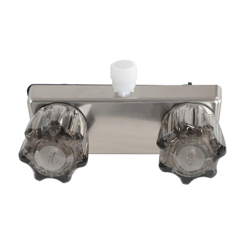 [Australia - AusPower] - Empire Faucets Exterior RV Shower Valve - 4in Nickel Camper Outdoor Shower Valve with Crystal Knobs and Vacuum Breaker 