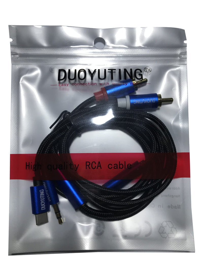 [Australia - AusPower] - DUOYUTING USB C Type C+3.5mm to 2 Male RCA Audio Cable 2 in 1 Stereo Y Audio Auxiliary Adapter Compatible with Samsung Huawei Google Xiaomi etc for Speaker Amplifier Home Theater Car(4 ft) 4feet 