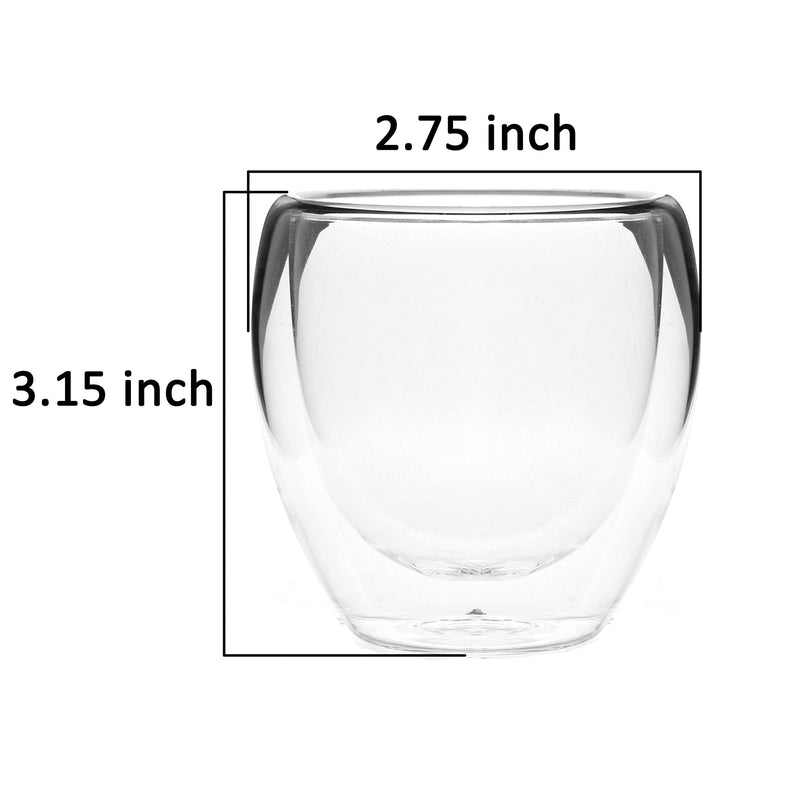 [Australia - AusPower] - Youngever 3 Pack Espresso Cups, Double Wall Thermo Insulated Espresso Cups, Glass Coffee Cups, 5 Ounce (Tall) Tall 