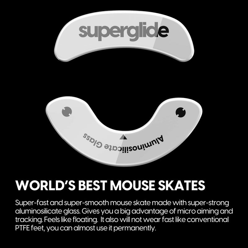 [Australia - AusPower] - Superglide - Fastest and Smoothest Mouse Feet / Skates Made with Ultra Strong Flawless Glass Super Fast Smooth and Durable Sole for Endgame Gears XM1 RGB / XM1r [White] 