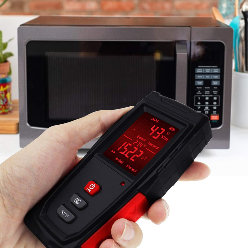 [Australia - AusPower] - EMF Meter Digital Electromagnetic Field Radiation Detector with Sound Light Alarm Function, Rechargeable Handheld EMF Tester for Electric Magnetic Field Inspection, Home, Office and Ghost Hunting 