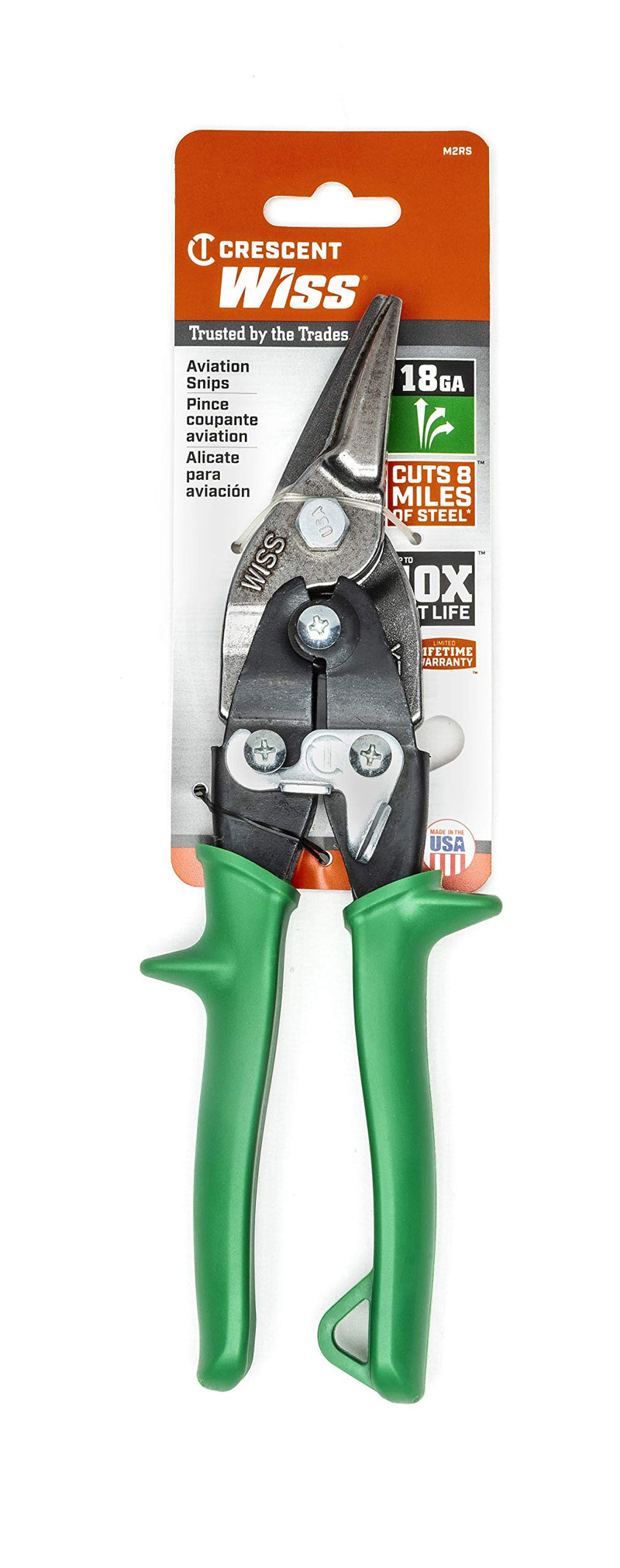 [Australia - AusPower] - Crescent Wiss 9-3/4" MetalMaster® Compound Action Straight and Right Cut Aviation Snips - M2R, Multi, One Size 
